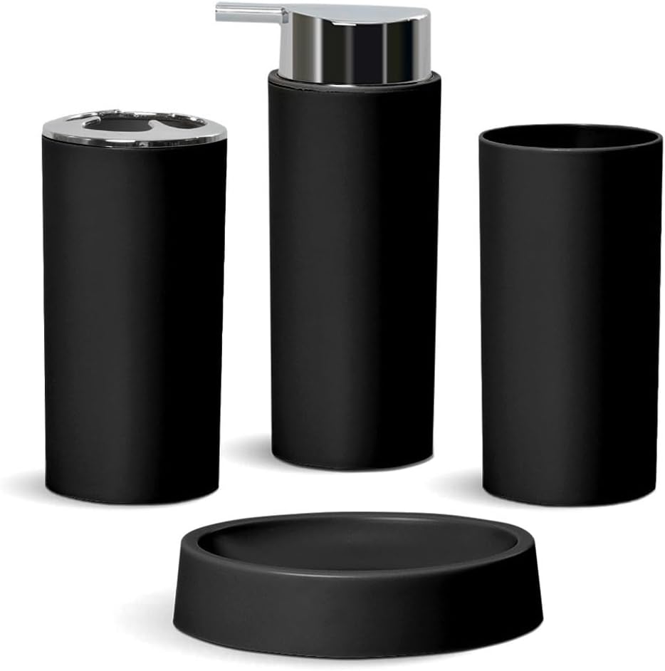 Bathroom Wash Set Mouthwash Cup Toothbrush Holder Soap Box Bathroom Four-Piece Set(D)