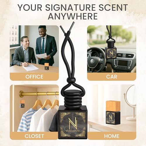 Image of Car Air Freshener Aroma Perfume - Car Fresheners With Luxury In Every Diffuser - Long-lasting Fragrance Car Refresher - Car Scents Air Freshener With Alcohol-Free Perfumed Oil (Bleu de France)