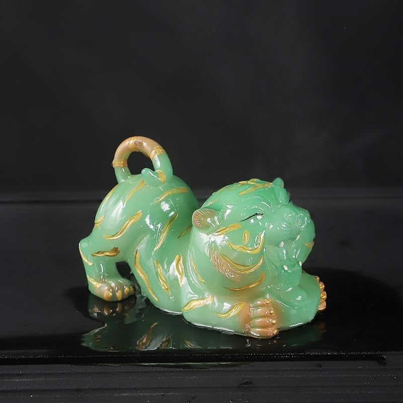 Estatua de resina color cambiante tigre para té feng shui miniatura 2