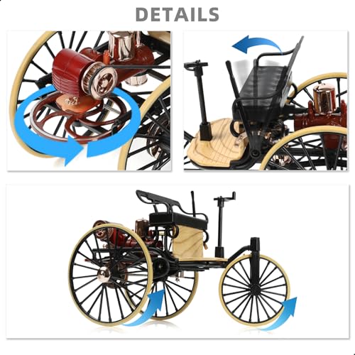 Image of Compatible for Mercedes Patent Motor Car No. 1 Model Car Beautiful 1:12 scale replica of the world's first car, a wonderful ornament, home decoration, perfect for collectors and history lovers