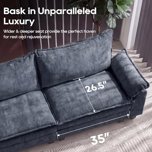 Image of URRED Oversized Modular Sectional Sofa，Blue：157 inch U Shaped