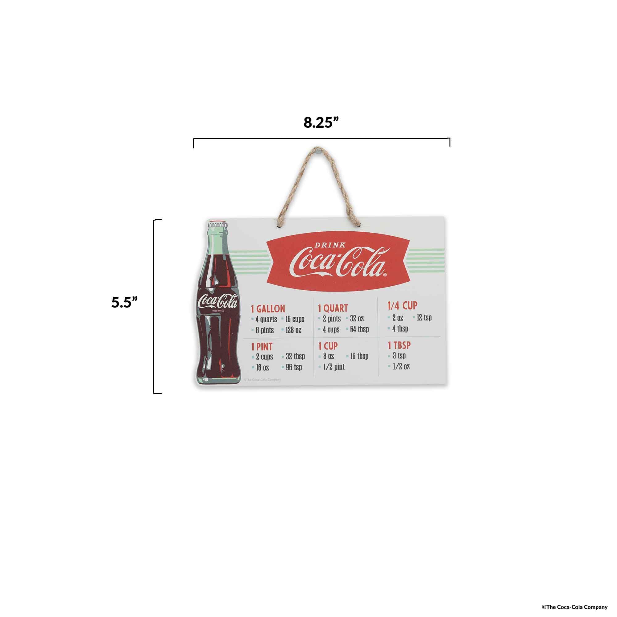 Amazon.com: Coca-Cola Measurements Hanging Metal Sign - Fun Coca