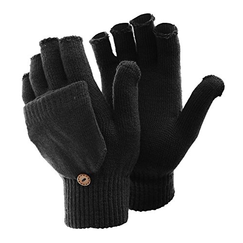 Floso® Damen Winter Handschuhe, fingerlos (Einheitsgröße) (Schwarz) Cover