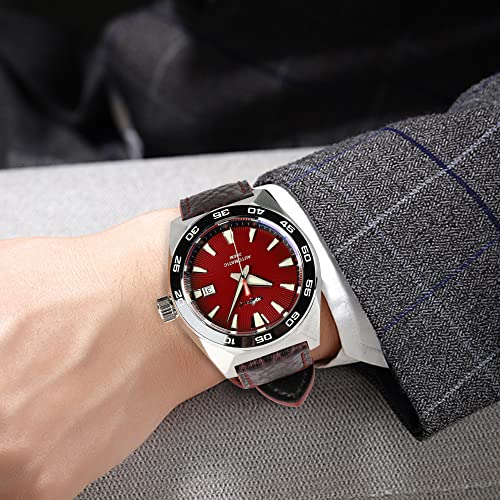 Image of Heimdallr Diver Watch for Men Stainless Steel Japan NH35A Automatic Men's Wristwatch with Leather Strap and Sapphire Crystal Watches Super C3 Luminous 20ATM Water Resistance
