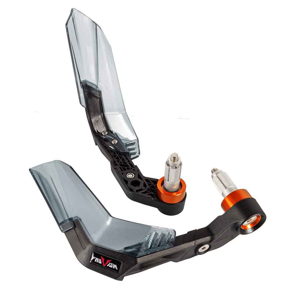 Protège-levier Moto Universel Protection de la Poignée de Frein et d'embrayage Protège-mains pour guidon 22mm 7/8" (Orange)
