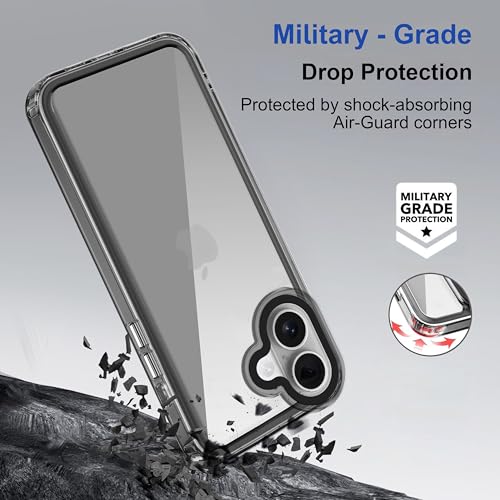 Image of amazon basics Back Case Cover for iPhone 17 | Compatible for iPhone 17 Back Cover | Case Cover with Camera Protection | (TPU + PC | Translucent Black)
