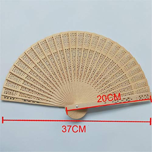Handheld Folding Fan, 5 PCS Sandalwood Material Integrated Hollow Carving Lightweight Retro Hand Fans For Home Decoration - image 2