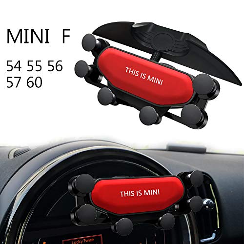 FIEMACH Soporte De TeléFono MóVil para Mini Cooper F54 F55 F56 F57 F60, 2020 ActualizacióN Soporte De TeléFono MóVil De NavegacióN Especial para La Pantalla De Control Central (Rojo)