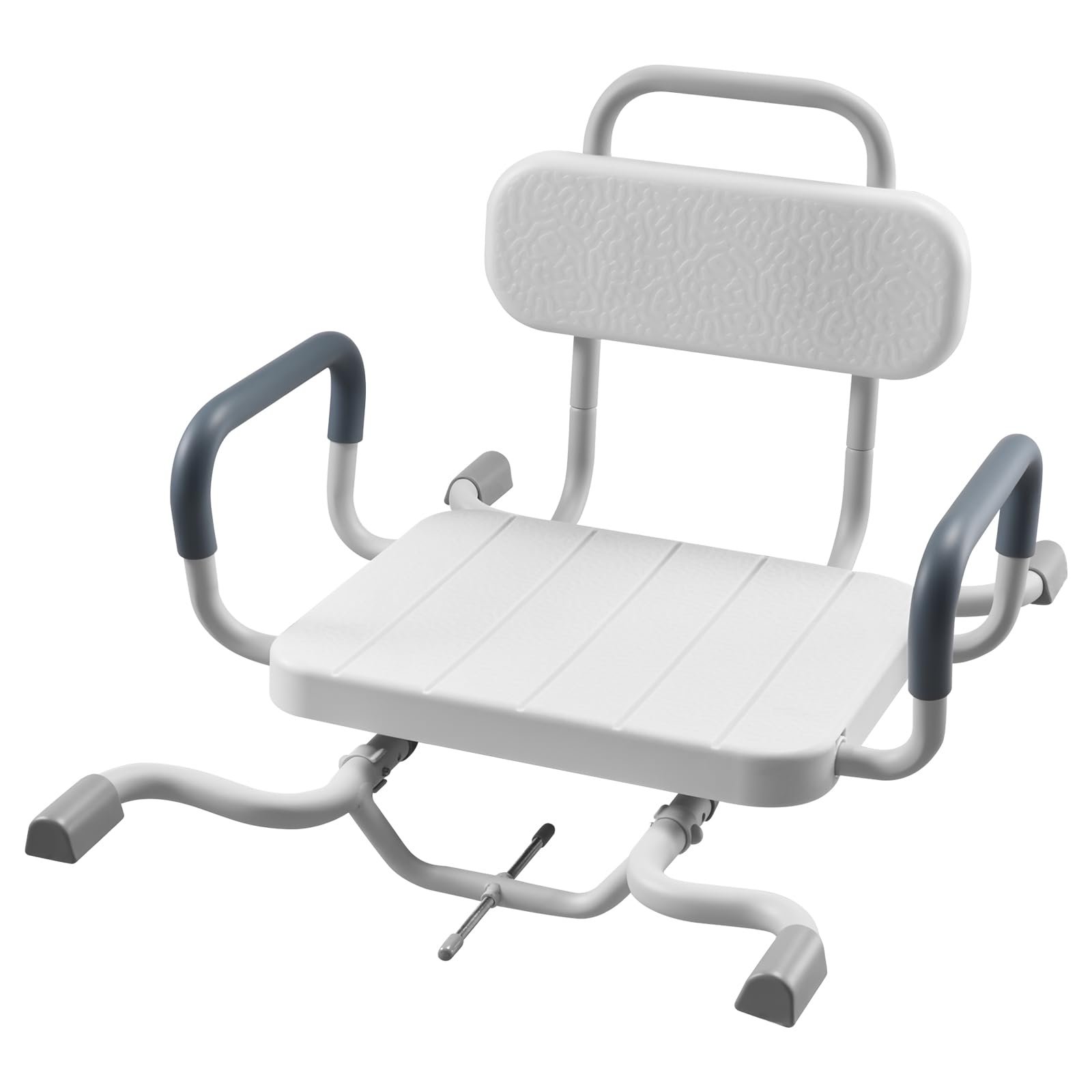 VEVOR Tabla de Bañera con Brazos y Respaldo, Asiento de Bañera con Mango Carga de 100 kg, Ancho de 740 mm o 790 mm Silla Giratoria de 360° para Adultos, Personas Mayores, Personas con Discapacidad