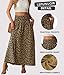 Lepunuo Casual Maxi Boho Skirts Casual Smocked Waisted Trendy Floral Skirts with Pockets