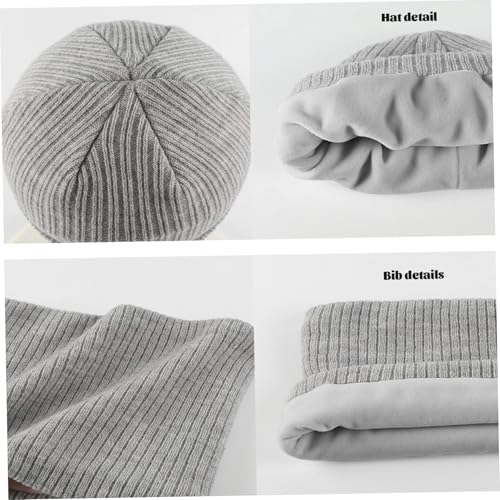 Yeory Kids Winter Hat, Hat and Scarf Sets for Kids, Kids Beanie Hat Scarf Gloves Set, Knit Toddler Scarf Beige White, Knitted Beanie Hats3