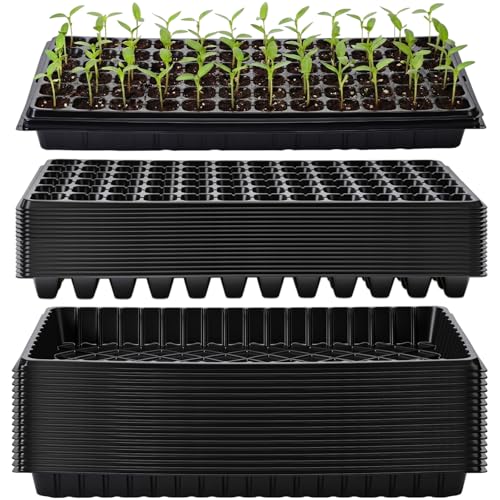 Vesici 32 Pack Seed Starter Trays 72 Cell Seedling Trays with 1020 Flat Tray Deep Plug Nursery Plant Pots for Germination Water Collection Indoor Outdoor Seed Starting & Transplanting
