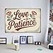 Love Is Patience: Vintage Floral Accented Love Funny Wall Decor 8 * 12 Inch Retro Metal Sign Posters For Kitchen Bathroom Farm Yard Bar Garage Man Cave Anywhere You Feel Is Appropriate