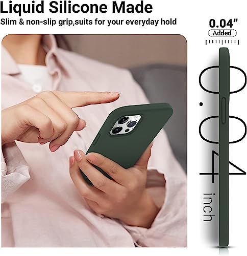 Image of DIZORO Silicone Back Case for iPhone 12 Pro Max, Soft-Touch Phone Microfiber Silicone Back Cover for iPhone 12 Pro Max- Pine