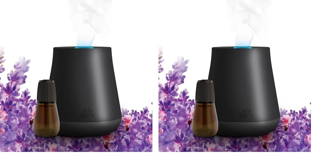 Air WickEssential Mist Starter Kit, Diffuser + 1 Refill, Lavender and Almond Blossom, Air Freshener, Essential Oils (Pack of 2)