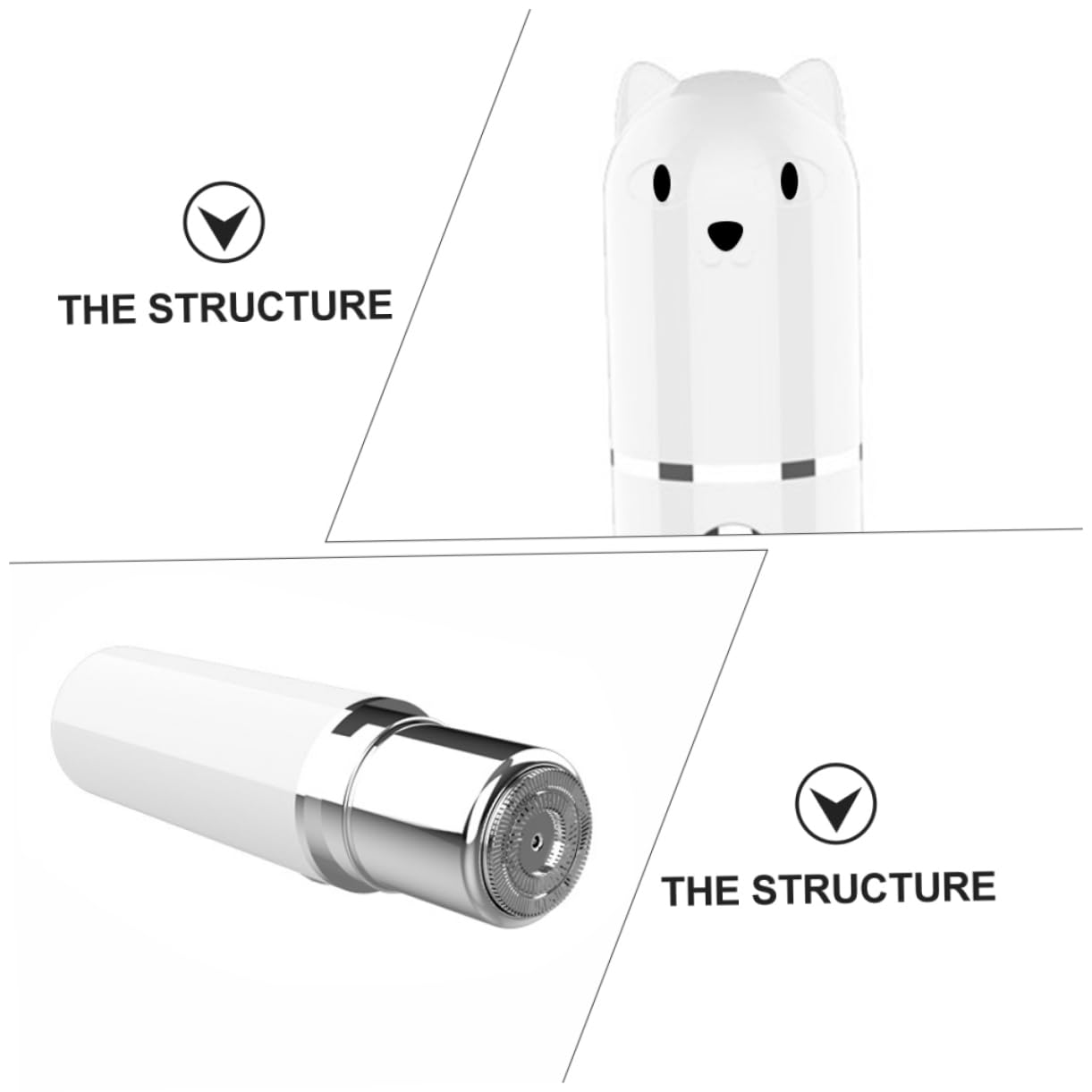 2piezas Afeitadora Eléctrica Recargable Para Mujer Depilador Facial y Húmedo y Seco Diseño Ergonómico Para Axilas y Bikini Material y Seguro