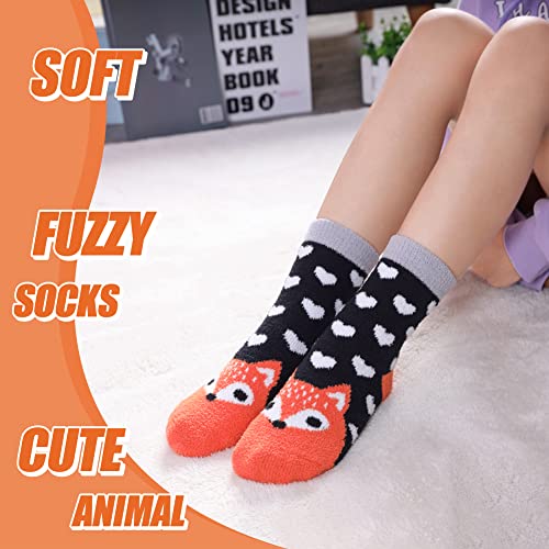 Color City Kids Non Slip Fuzzy Socks Toddlers Boys Girls with Grips Anti-Slip Cozy Fluffy Winter Warm Slipper Socks4