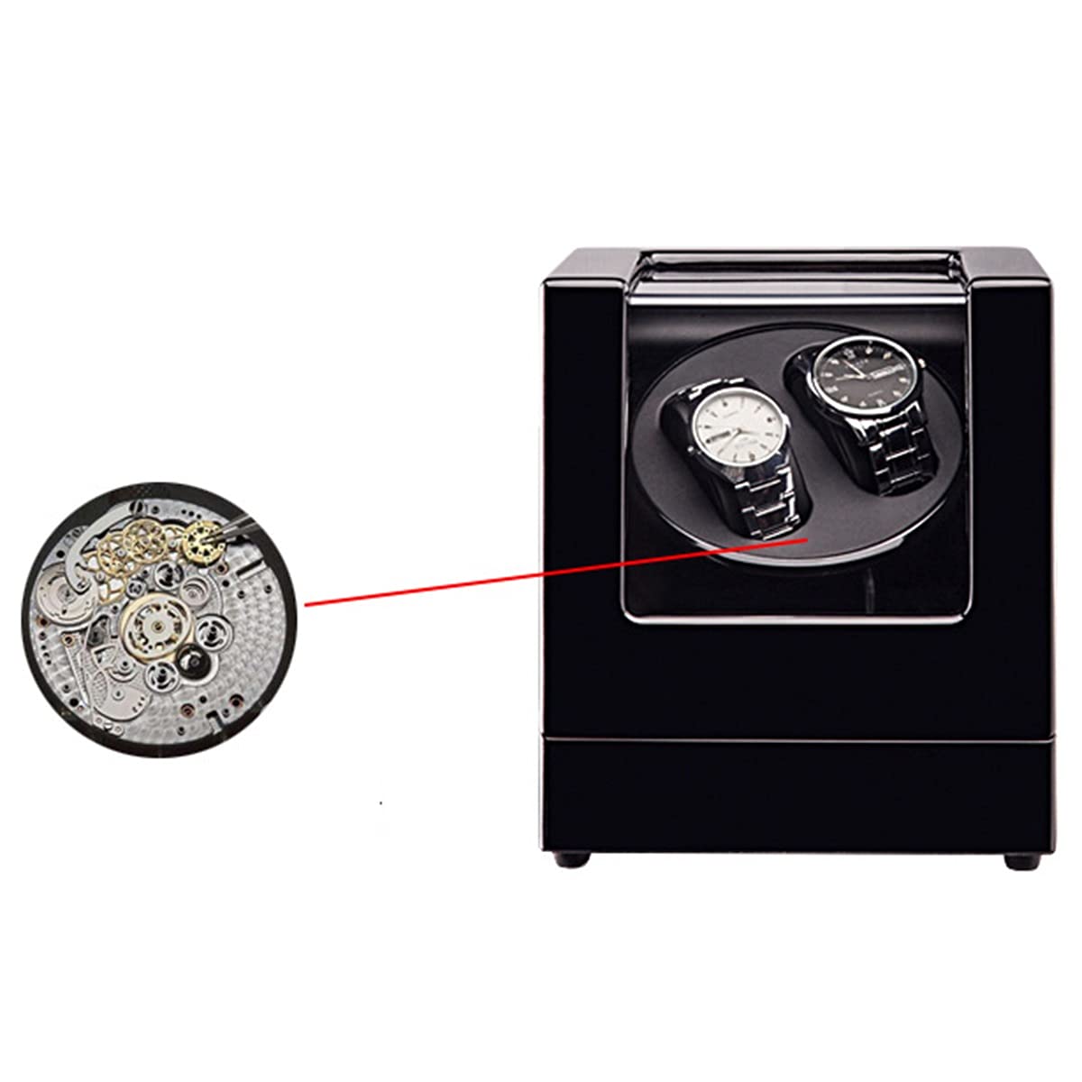 XJBTBA Orga del Display Ultima avvolgitore Moto Giapponese Muto, Scatola di visualizzazione della Custodia la Rotazione a Doppio Orologio per Meccanica Automatica