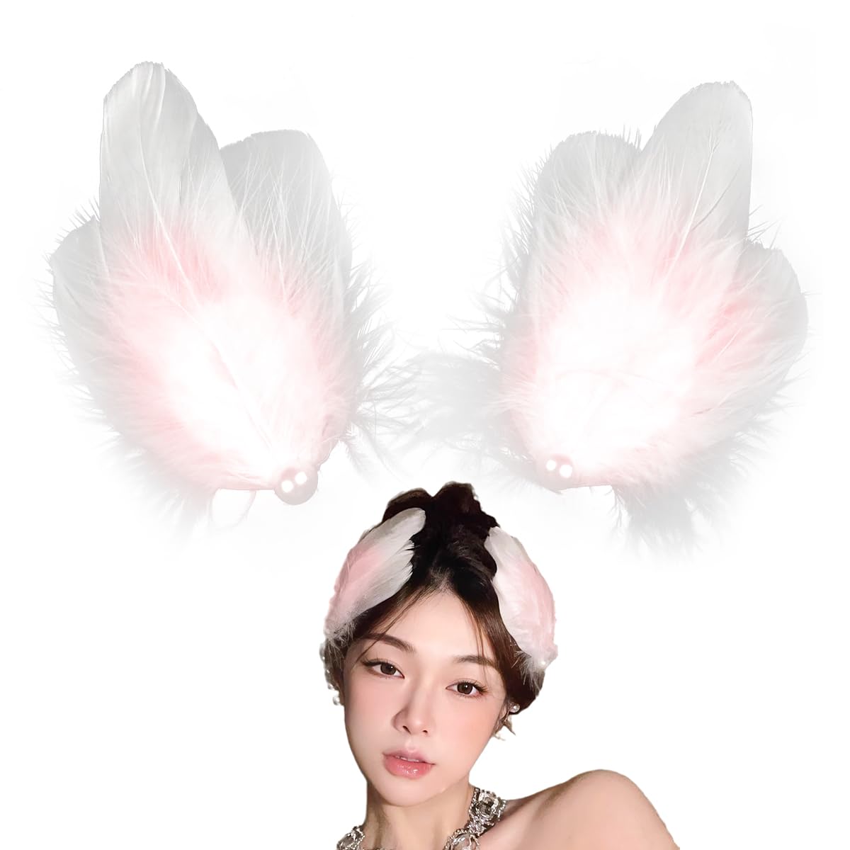 Amazon.com : Aaiffey White Swan Feather Hair Clip Ballet  display picture 1