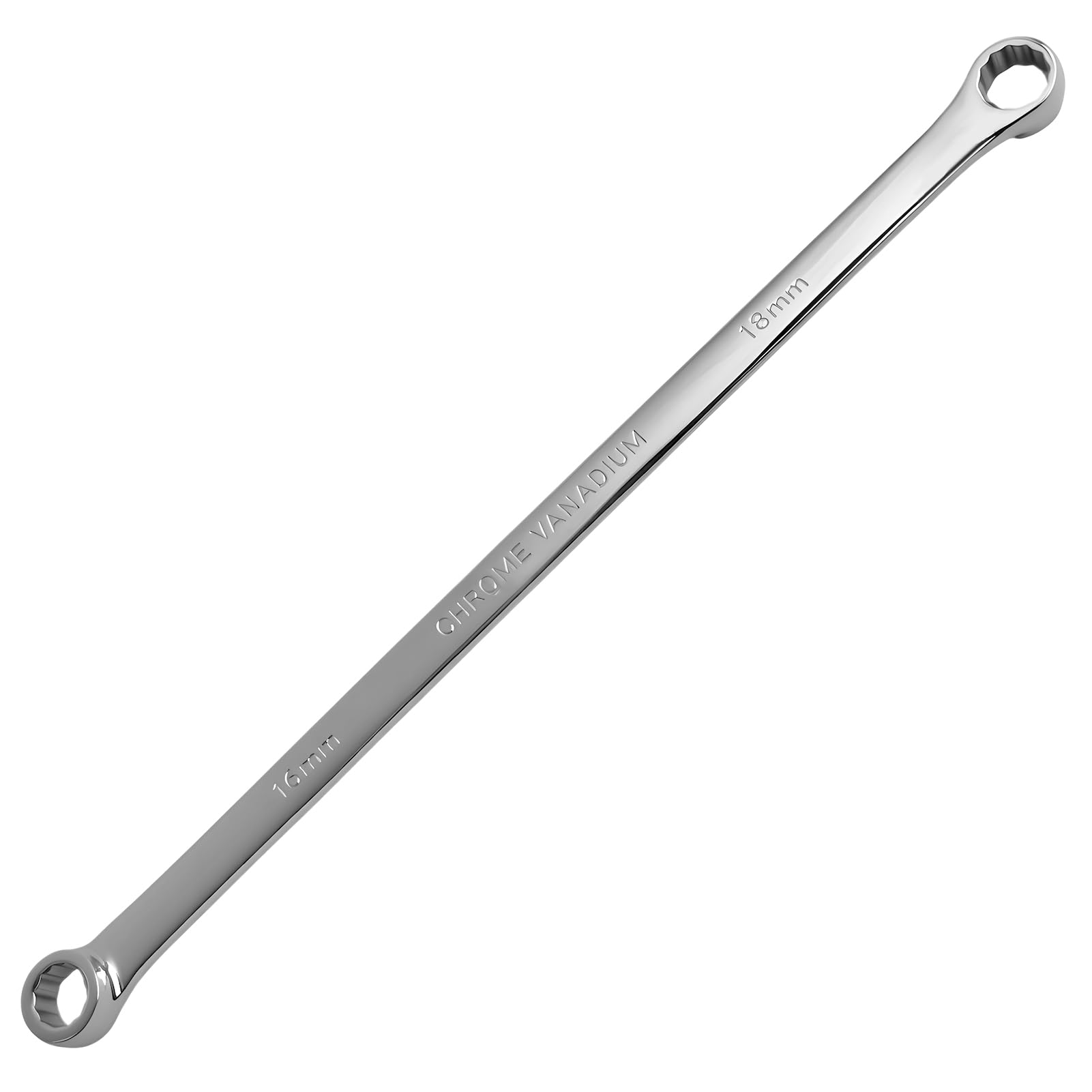 SPEEDWOX Double Box End Wrench 16 x 18 mm Extra Long Ratcheting Wrench Chrome Vanadium Steel Aviation Wrenches Metric 12 Point Extra 0 Degree Offset Polished Long Spanner Tools for Repairs, 15 Inch
