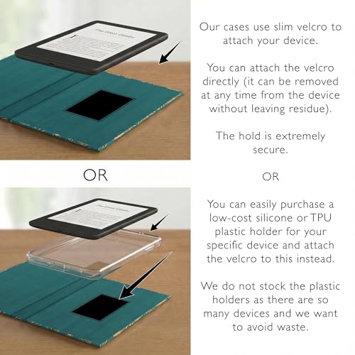 KleverCase Protège-livre universel pour liseuse avec écran de 6 à 7 pouces Compatible avec Kobo, Nook, Kindle, Sony, Storytel et plus encore (Book Lover Teal) – vue 5