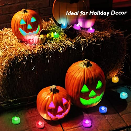 Image of Flameless LED Tealight Candles, Battery Operated Smokeless Decorative Tea Lights for Home, Diwali, Wedding, Party & Festival Decoration (Multicolor, Pack of 100)