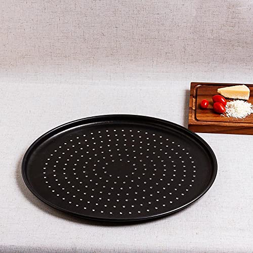 Forma Pizza Perfurada Antiaderente Aluminio 35cm Preto