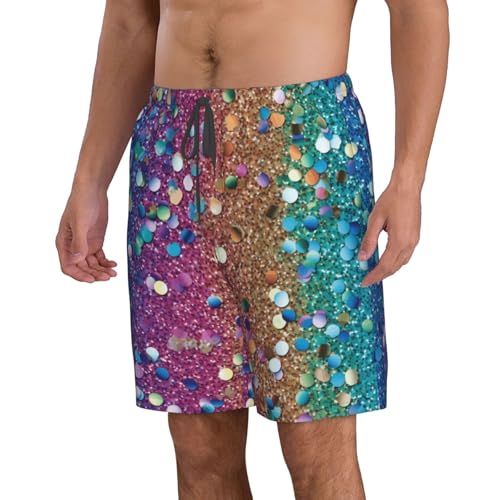 Rainbow Glitter Men's Quick Dry Swim Trunks Summer Beach Board Shorts Swimming Swimwear2