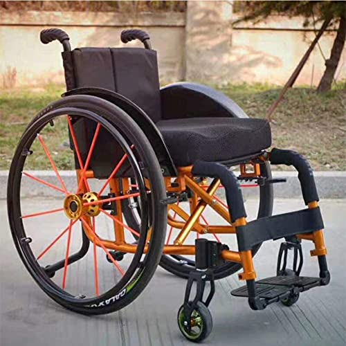 Sedia a rotelle pieghevole in alluminio, leggera, semovente, con braccioli e poggiagambe oscillanti per una maggiore mobilità e comfort