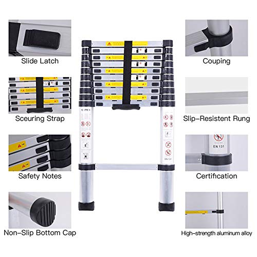 Autofu TELESCOPING LADDER-10.5FT-0330 10.5Ft/3.2M Telescoping Ladder Extension Portable Telescopic Ladder thumb #2