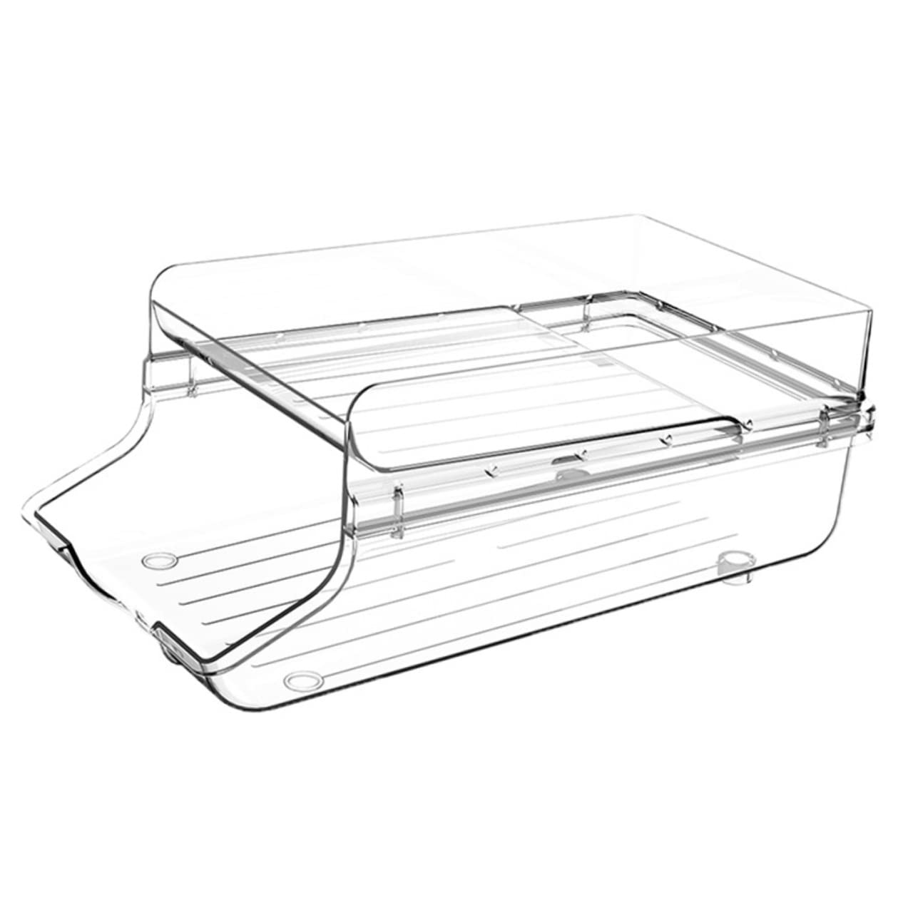 Mobestech Organizador Las Diseño Bebidas de Plástico de Doble para de Capa Soporte Que Conserva Nevera para Latas en Apartamentos y RVs