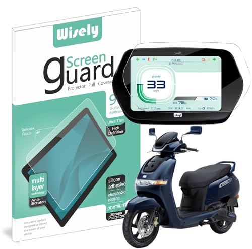 Image of Wisely Premium Screen Guard for TVS iQUBE S Ev Scooter (7-inch) Touch Display Protector, Easy installation kit, HD Clear, Full Cover
