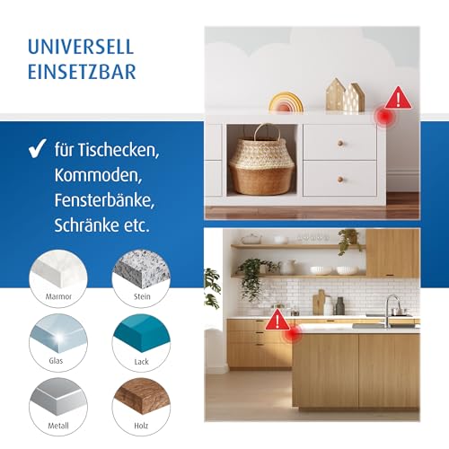 reer Eckenschutz Baby, TPE, PVC-frei, selbstklebend, 4 Stück, Transparent – Ansicht 4