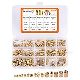 380 Stück Gewindeeinsatz M2 M2.5 M3 M4 M5 M6 Metrische Weibliche Thread Brass Knurled Threaded Insert Embedment Nuts assortment Kit für Kunststoffteile 3D Druckteile durch Ultraschall Warmeinbettung