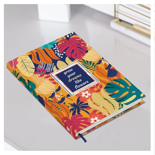 Image of Hard Bound Notebook for Girls & Women | A5 Ruled Journal | 192 Pages | 80 GSM Premium Paper | Designer Laminated Cover | Ribbon Bookmark | Notebook for School, College, Office, Journaling & Note Taking (DM4019)