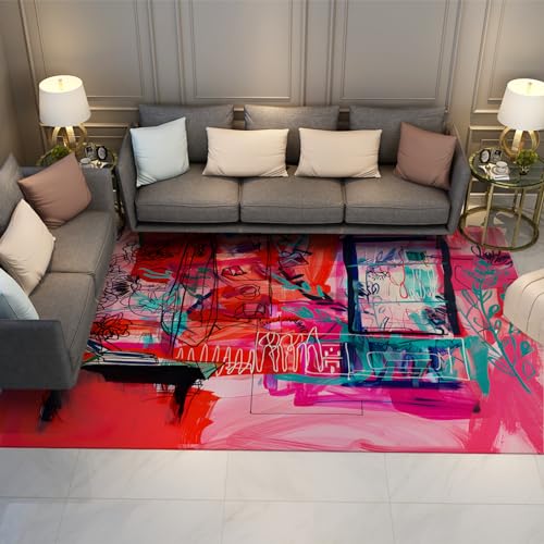Tapis graffiti coloré antidérapant pour réveiller le décor d'une chambre à coucher cosy - 2