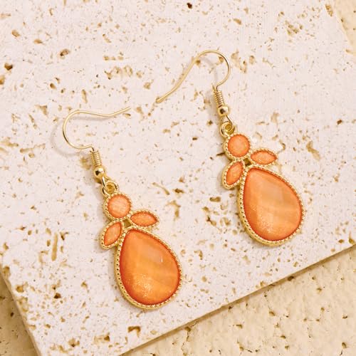 Firstmeet Shiny Resin Water Drop Collar Necklace with Earrings Dreamy Irregular Colors Jewelry Set4