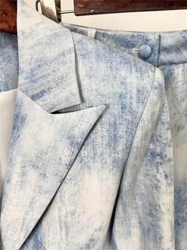 Women's Two Piece Set for Lapel Long Sleeve Blazer Coat High Waist Wide Leg Pant Sets Female Fashion Outfits3