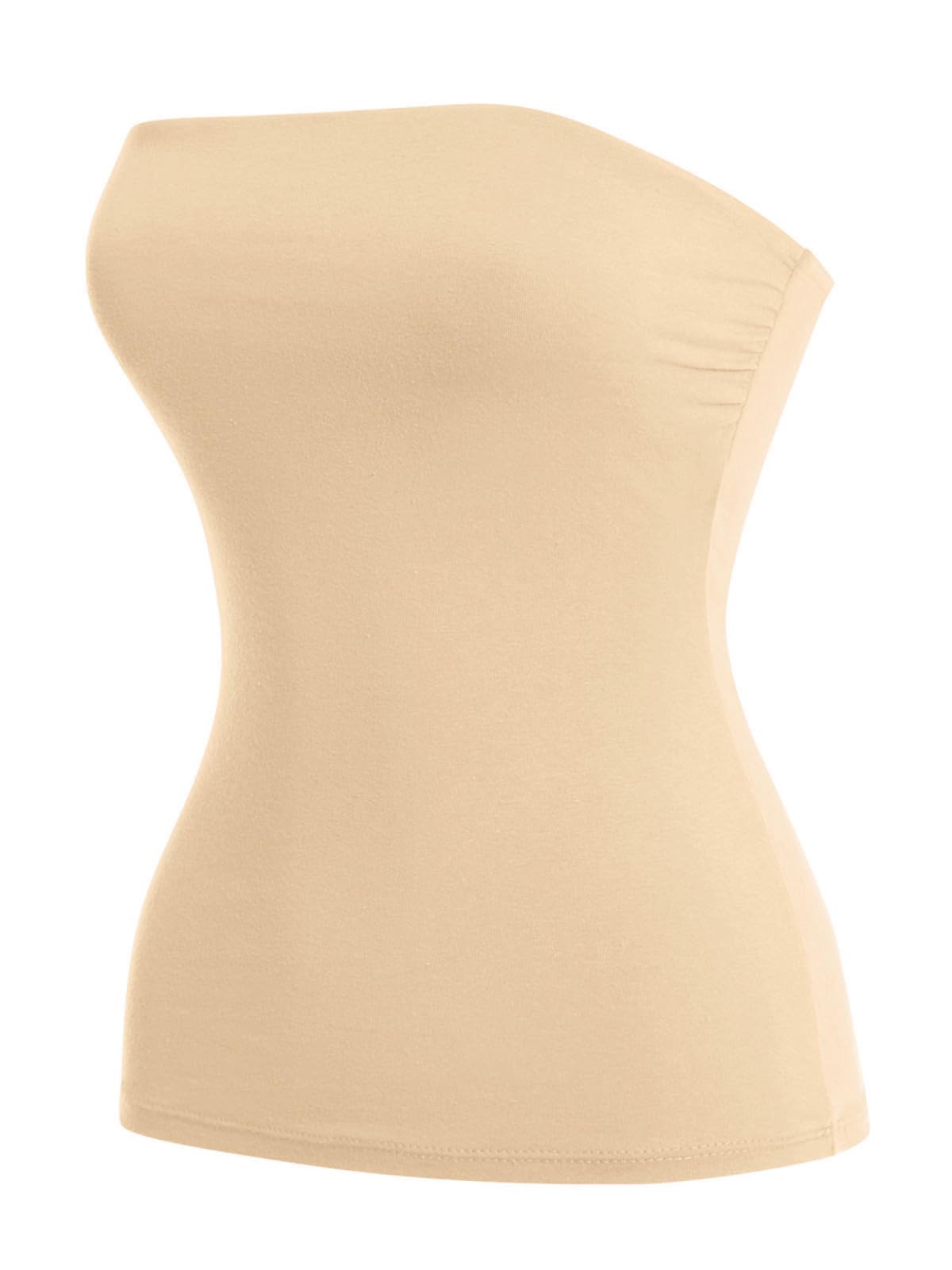 MixMatchy Women's Stretchy Strapless Tube Top Y2K Bandeau Top