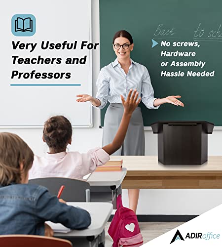 Adir Foldable Tabletop Podium - Portable Presentation Podium, Lectern Book Stand For Reading In Churches, Restaurants, And Classrooms (Black) #TOP5