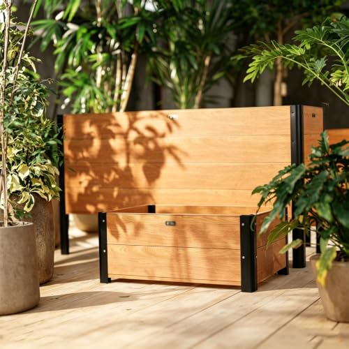 Cama de jardín elevada de aluminio con drenaje para huerto 2