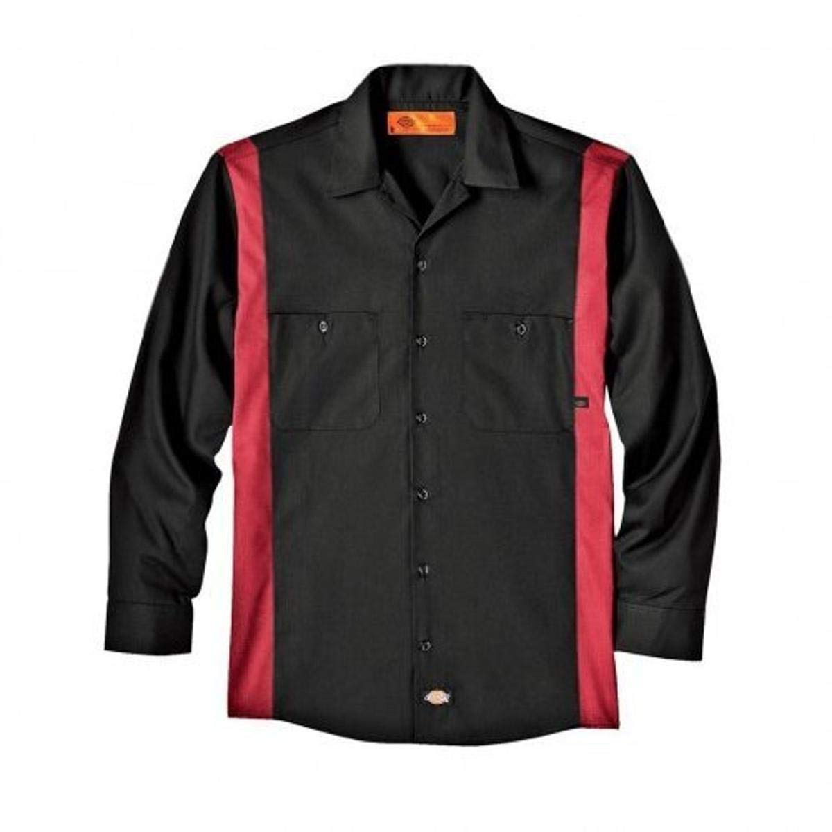 Dickies Occupational Workwear LL524BKER 2XLT Poliester/Bawełna Męska Koszulka z długim rękawem Industrialna Kolorowa Bluzka, 2X-Duża wysoka, Czarna/Angielska czerwona