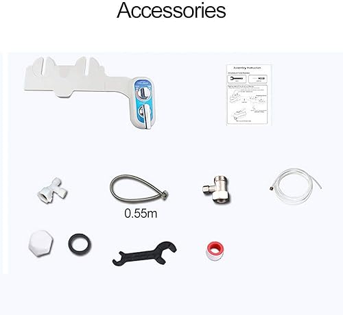 Miniatura 7 de Accesorio de bidé para inodoro, boquilla doble para zurdos, rociador de agua fría y caliente, bidé de inodoro mecánico no eléctrico, control de