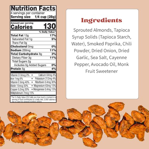 Image of Daily Crunch Sprouted Almonds and Dehydrated nuts for a Unique Crunch, Keto Friendly, Non-GMO Zero Seed Oils, Gluten Free 4oz (2 Pack, Nashville)