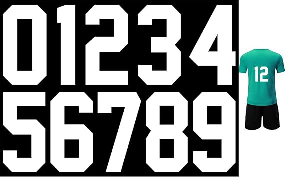 8 Inch Iron Heat Transfer Number 0 to 9 for Sports T-Shirt Jersey Football Baseball,Team t-Shirt White Color 0-9