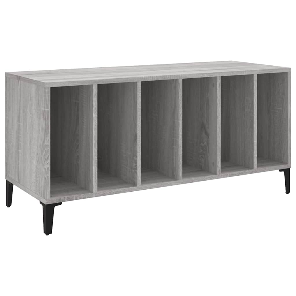 vidaXL Mobile Porta Dischi Grigio Sonoma 100x38x48cm Legno Multistrato, Mobile per Giradischi, Porta Dischi, mobiletto Porta vinili