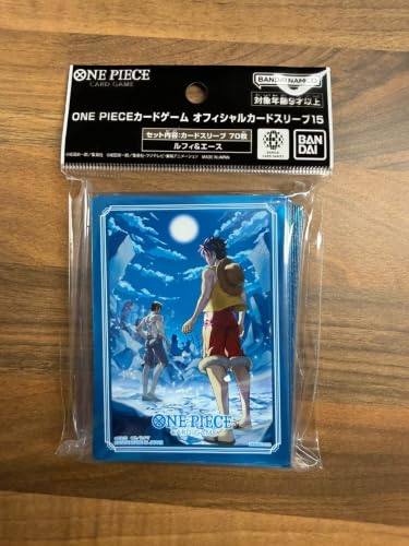 Bandai One Piece Card Game Official Card Sleeves Vol. 15 Luffy & Ace (70 Sleeves) Japanese Import Standard Size Trading Card Sleeves for One Piece TCG Made in Japan