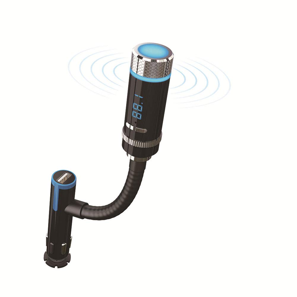 Bluetooth FM Transmitter for Car, Bluetooth Wireless in-Car FM Radio Adapter Car Kit with Hand Free Call Support Voltage Detection, Multi-Angle Rotation