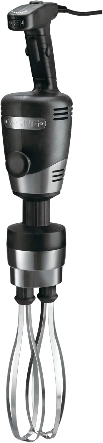 Waring Commercial Big Stix Heavy Duty Stick Immersion Hand Held Blender, 10" Dual Whisk Shaft, Submersible, 1 HP, 750 Watt, Variable Speed, Professional Restaurant Kitchen Grade, 120V, 5-15P WSBPPWA, Extra Large, Black