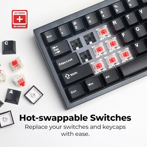 Image of CyberPowerPC CK60 Black 60% Hot-Swappable RGB Customizable Mechanical Gaming Keyboard, Dampening Foam, Aluminum CNC Case w /Gateron Red Switches and PBT Keycaps